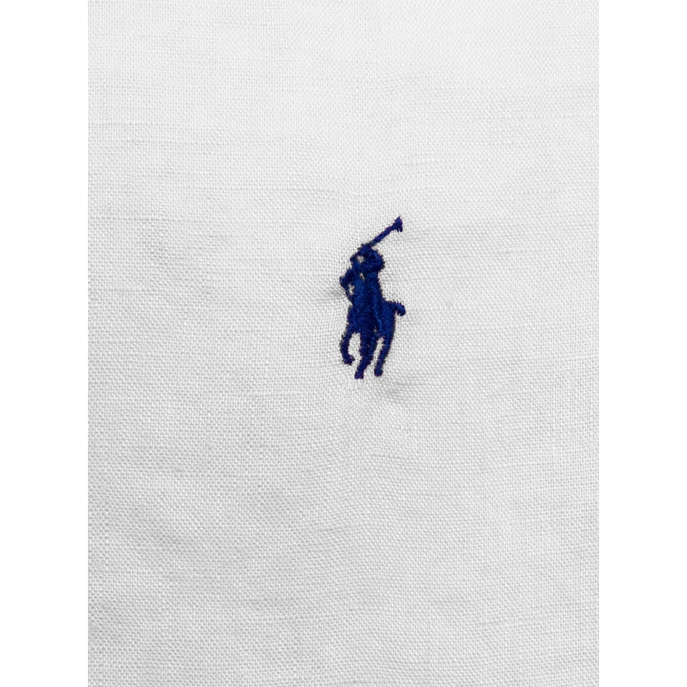 Polo Ralph Lauren Klassiek Wit Linnen Overhemd met Logo White Heren