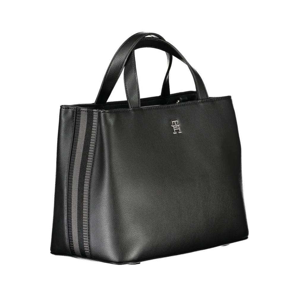 Tommy Hilfiger Zwarte Polyester Handtas met Verstelbare Band Black Dames