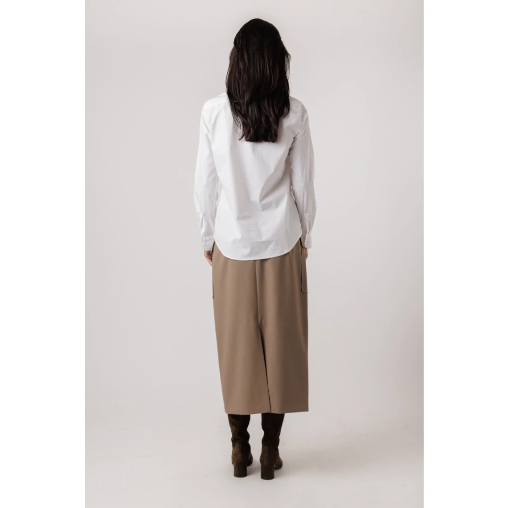 closed Casual knoopblouse met borstzak White Dames