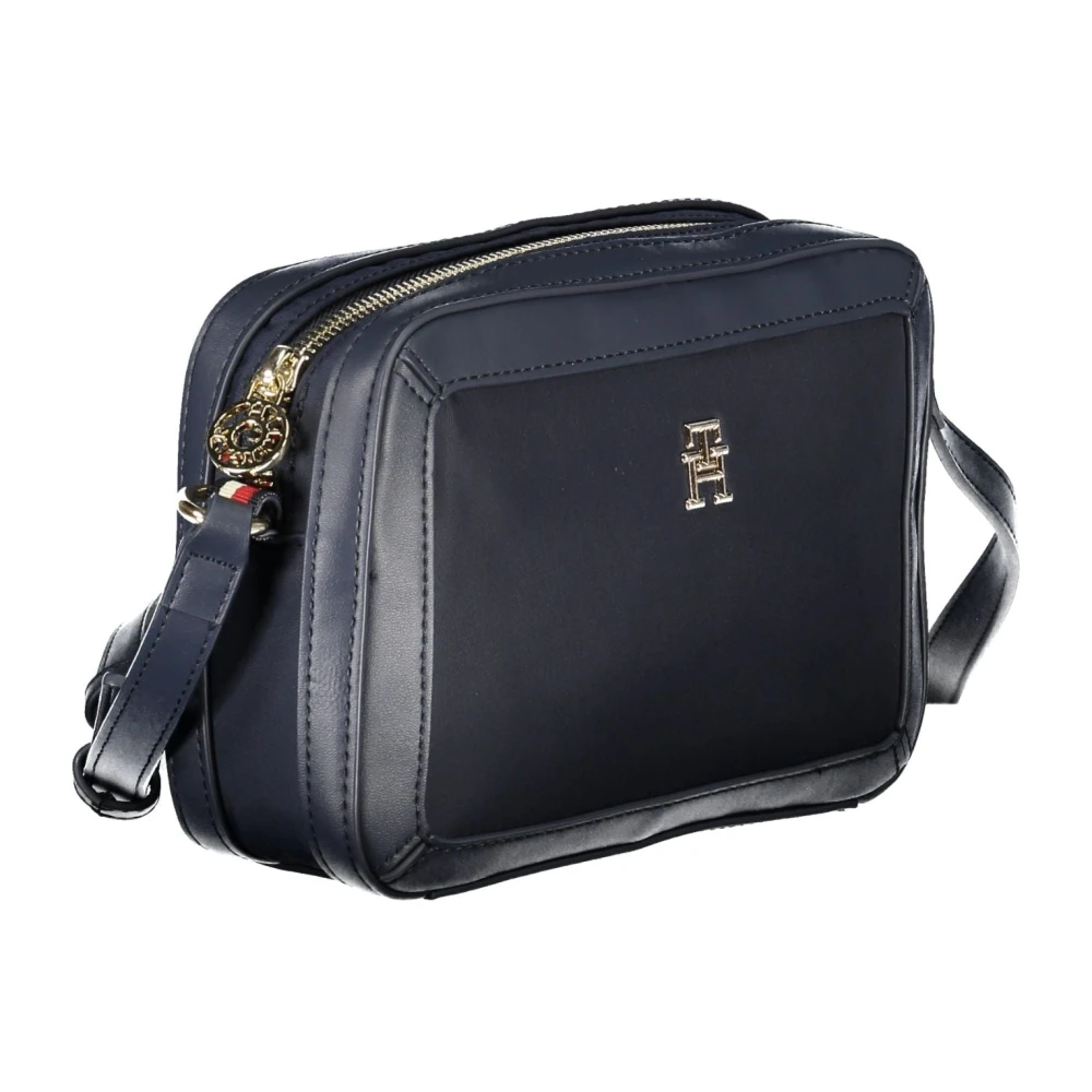 Tommy Hilfiger Blauwe Schoudertas met Rits Sluiting Blue Dames