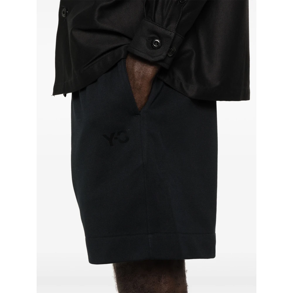 Y-3 Luxe Logo-Print Track Shorts Black Heren