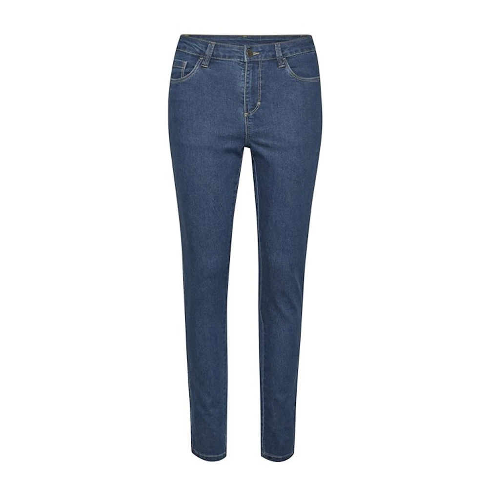 Kaffe Slim Fit Jeans in Medium Blue Washed Denim Blue Dames