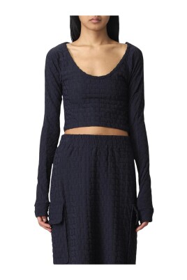 navy-textured-long-sleeve-top