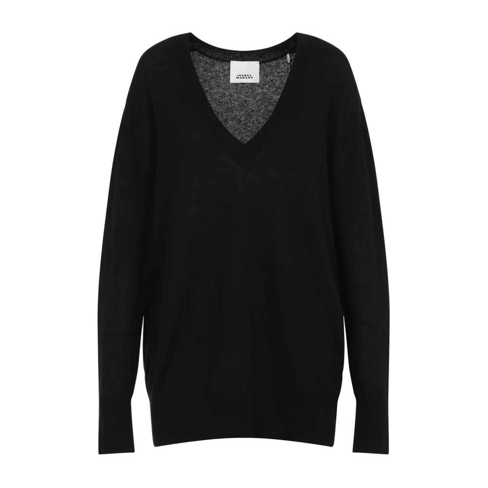 Isabel marant Zwarte Sweater Elegant Mix Zijde Alpaca Black Dames