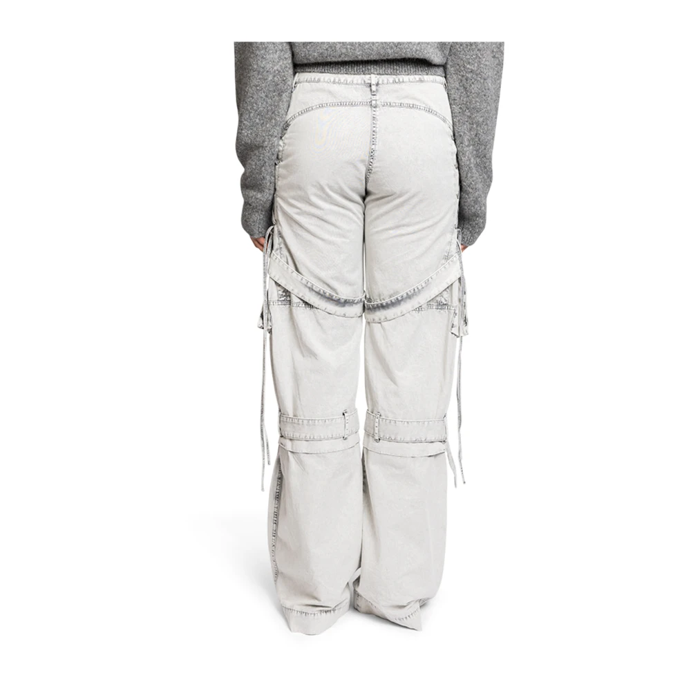 Acne Studios Stoffen cargobroek in stoffige witte kleur Gray Dames