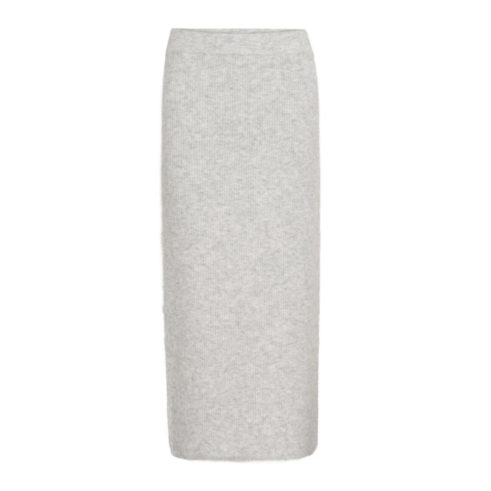 Kaffe Eenvoudige Light Grey Melange Rok Gray Dames
