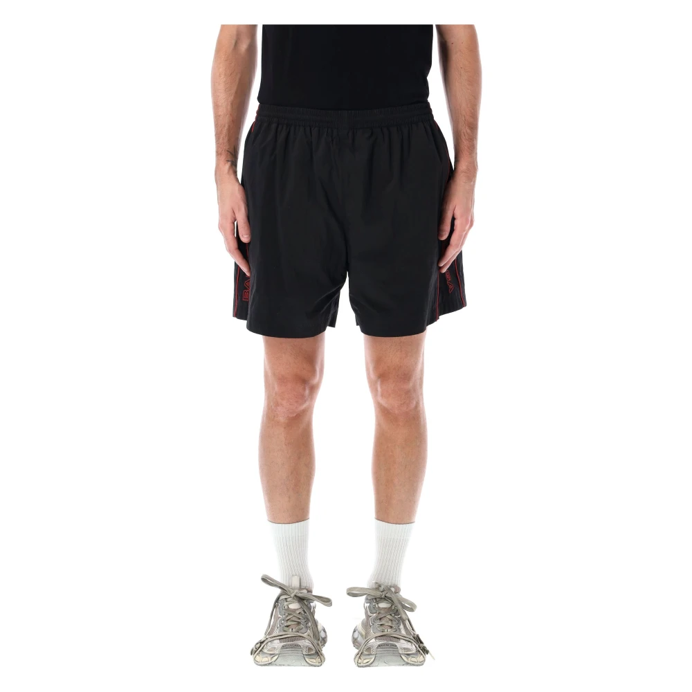 Rød Piping Track Shorts med Logo