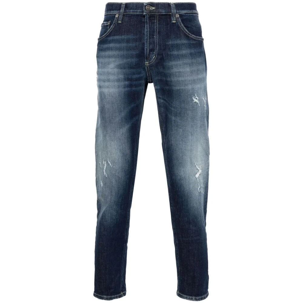Dondup Indigo Blauw Distressed Skinny Jeans Blue Heren