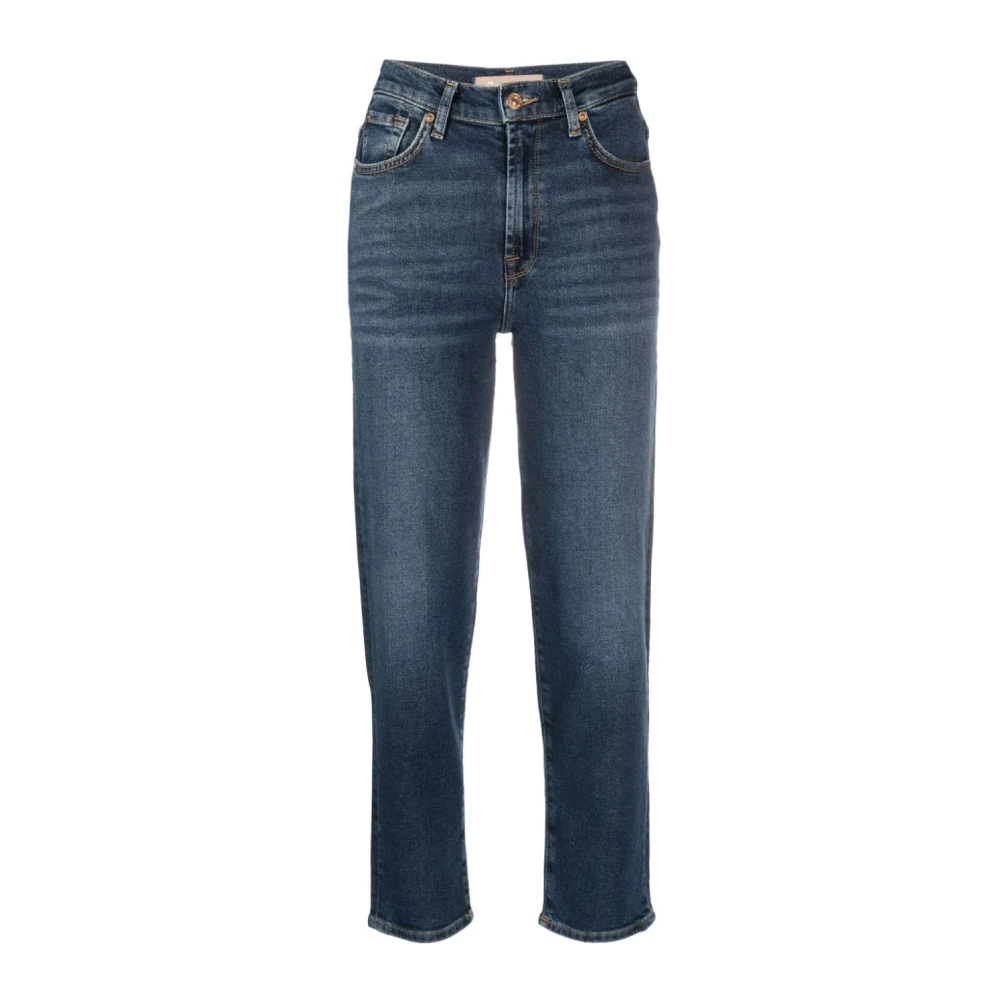 7 For All Mankind Malia High Rise Cropped Jeans Blue Dames