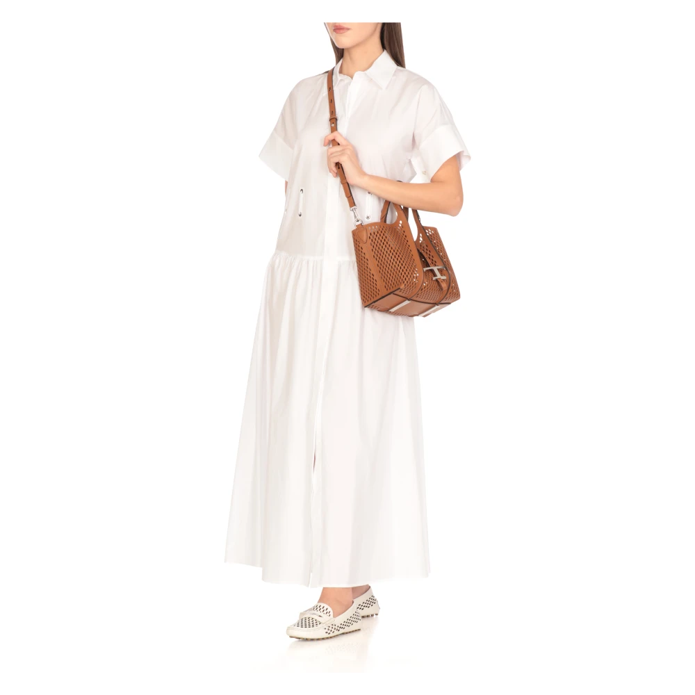 TOD'S Bruine leren tas met geperforeerd patroon Brown Dames