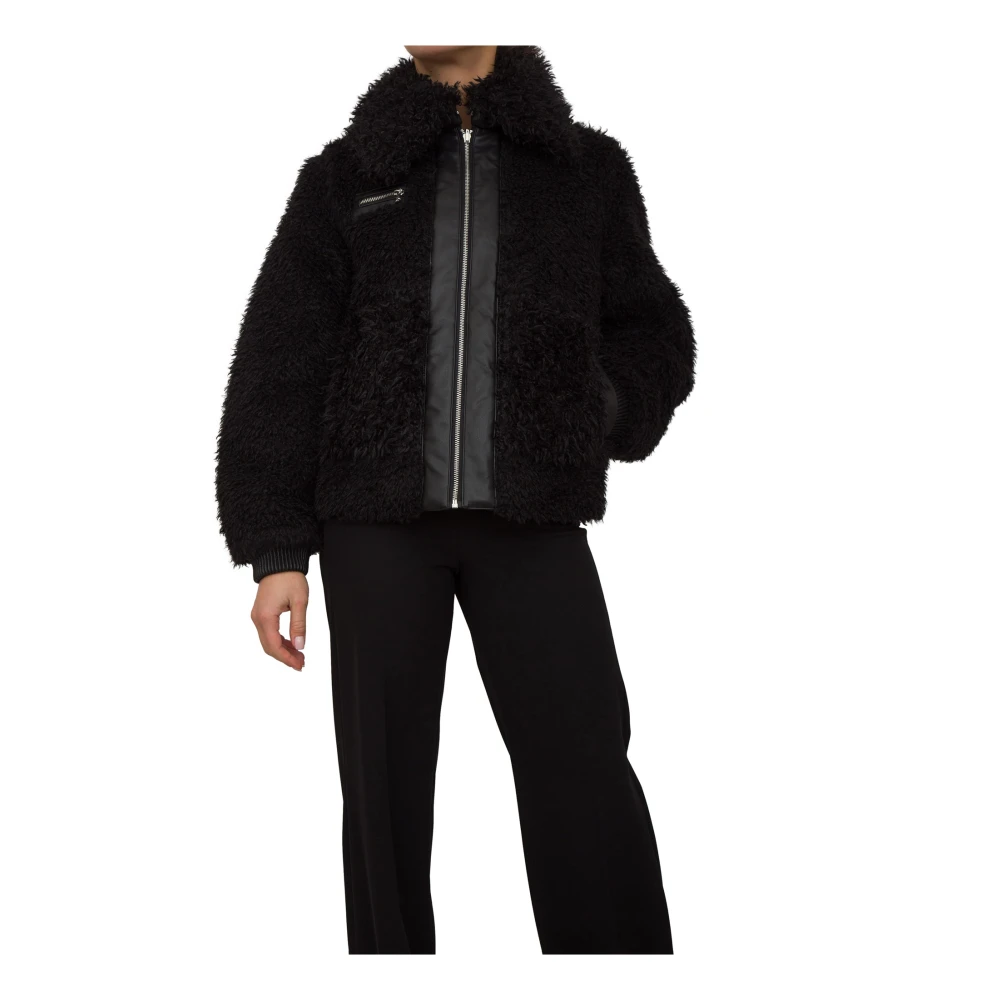 PATRIZIA PEPE Zwarte Jas voor Mannen Black Dames