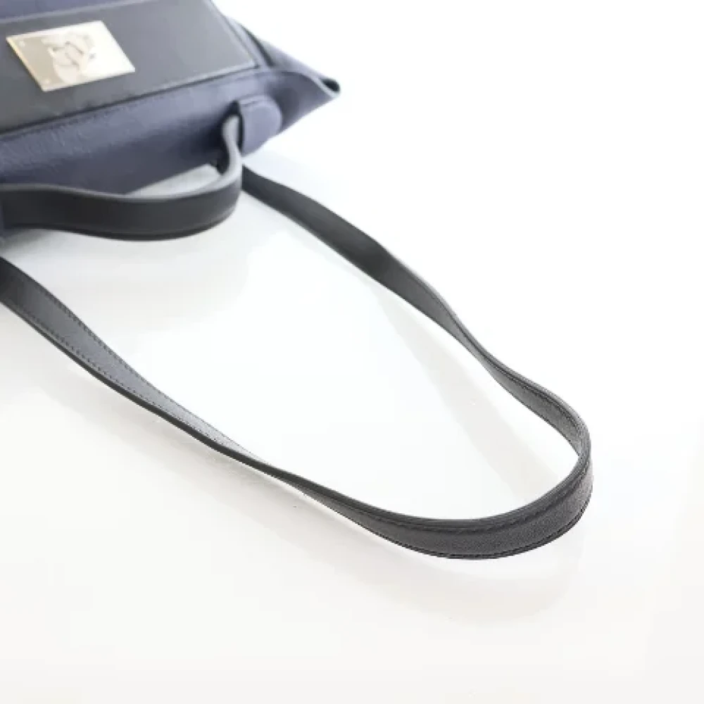 Hermès Vintage Pre-owned Leather handbags Blue Dames