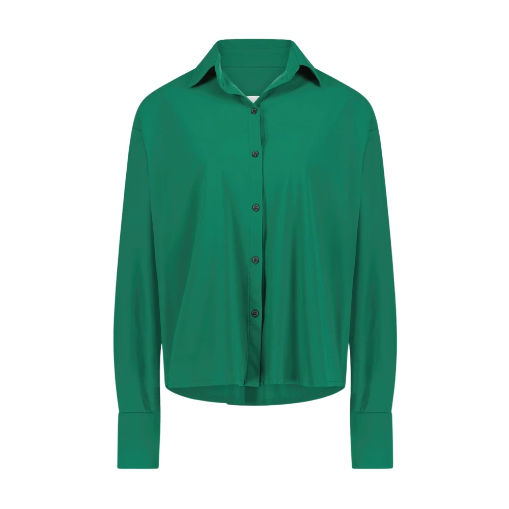 Jane Lushka Sofistikerad Grön Teknisk Jersey Blus Green, Dam