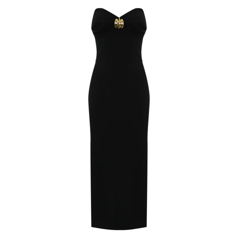 Elisabetta Franchi Zwarte Mouwloze Hart Halslijn Jurk Black Dames