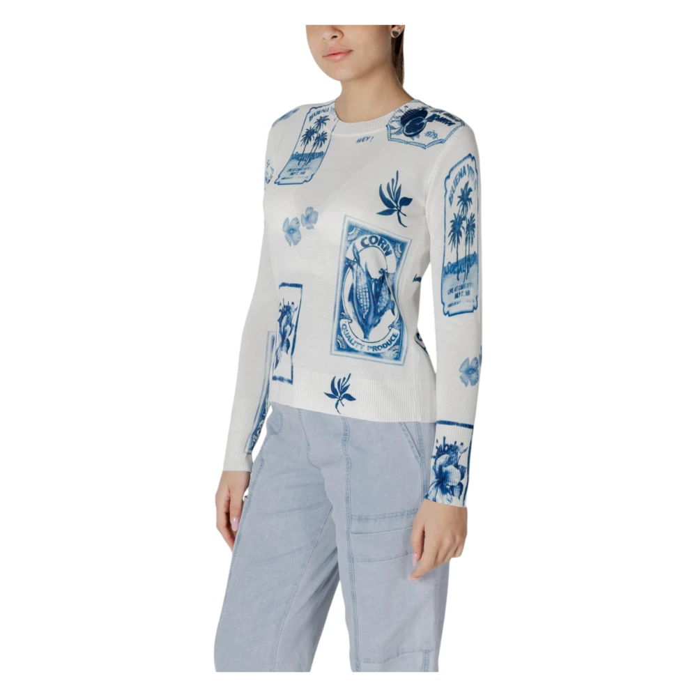 Desigual Breigoed Collectie met Viscose en Linnen Blue Dames