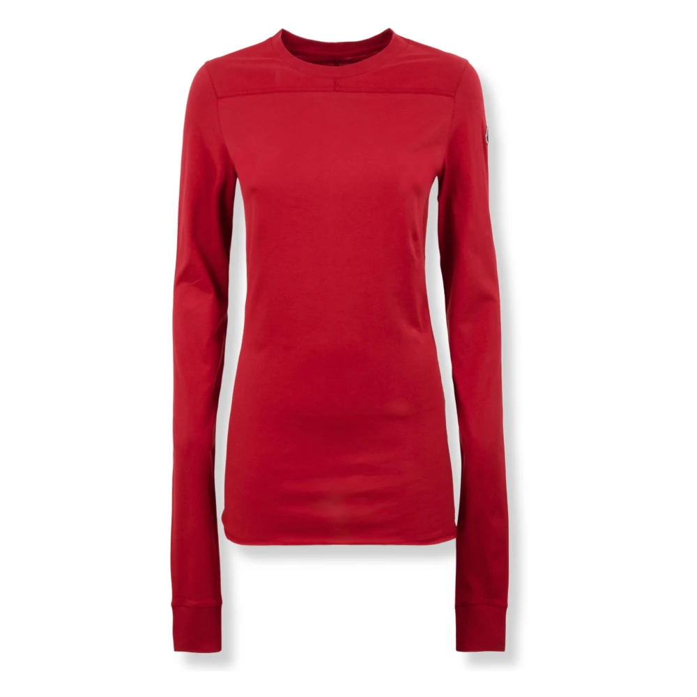 Moncler Men's Red Long Sleeve Training Tops, S, Girder Ls T