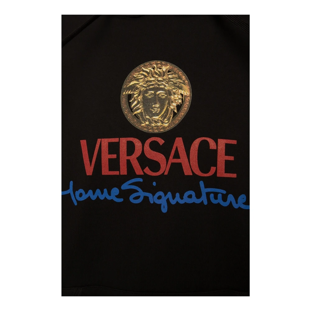 Versace Logo Hoodie Black Heren