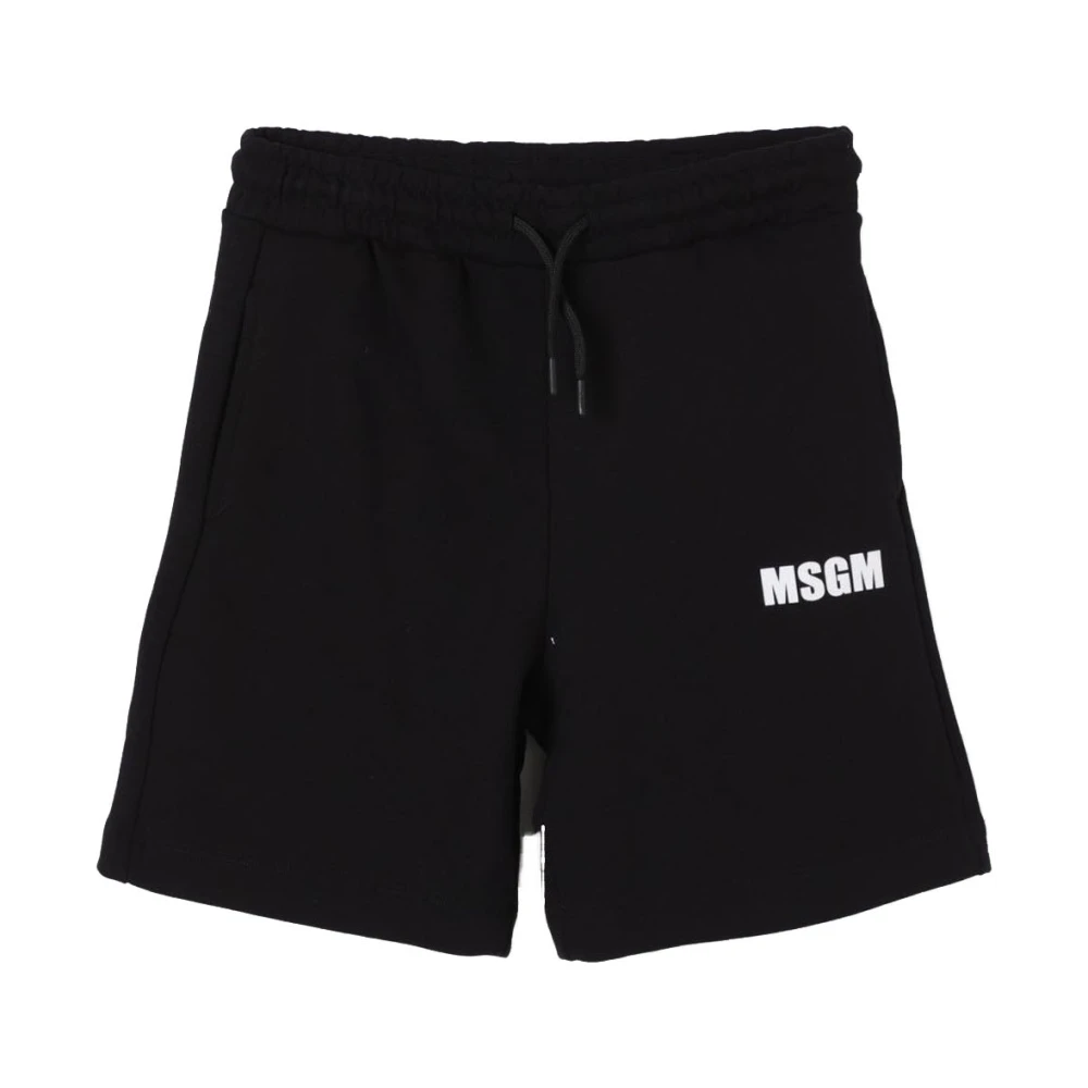 Msgm Boys Black Bermuda Shorts - Shorts - 12 Y - Kids