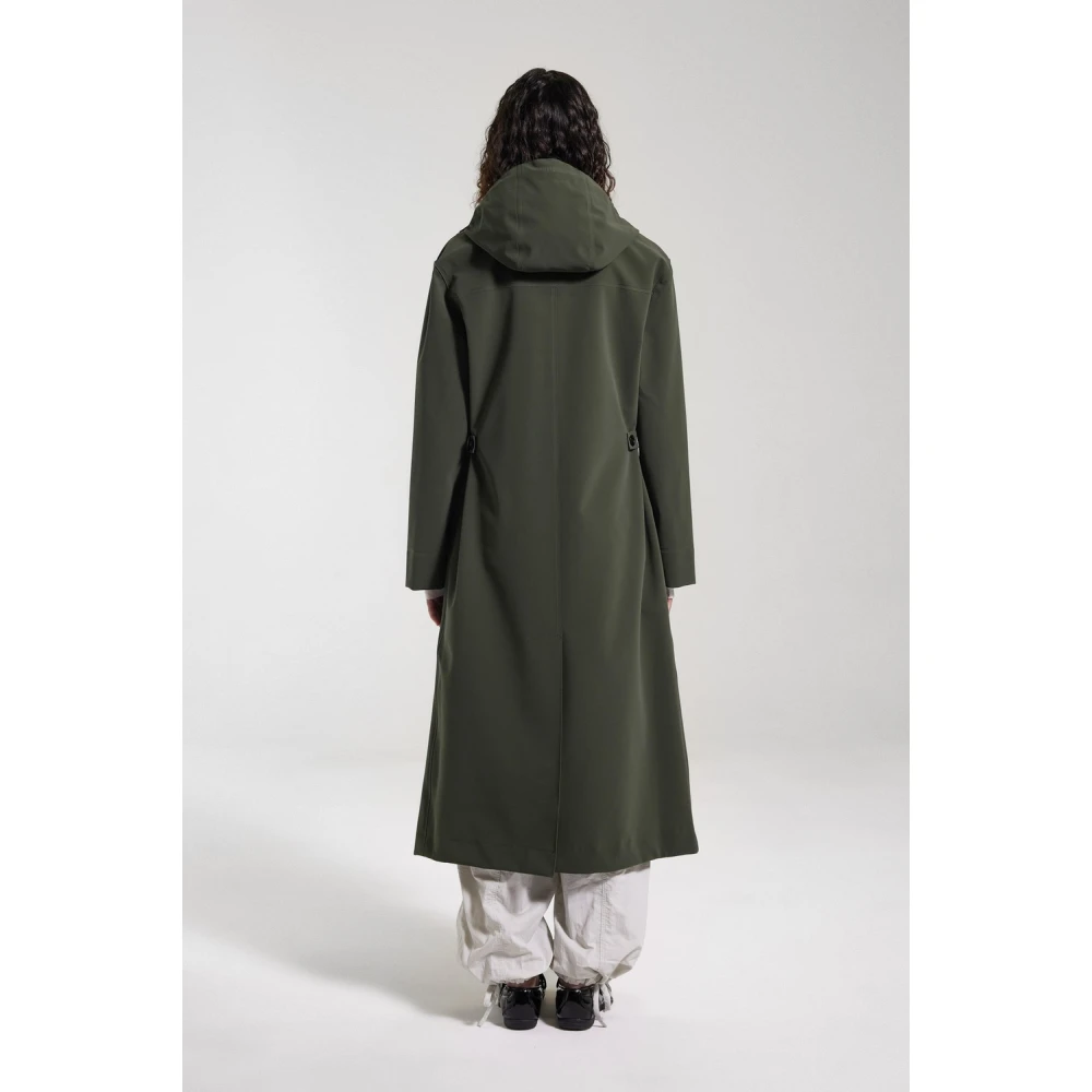 Stutterheim Matte Regenjas met V-Vormige Voorkant Green Dames