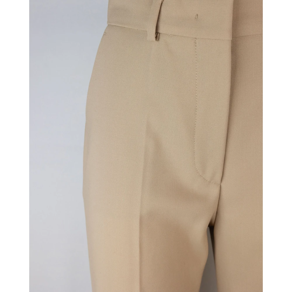 SPORTMAX Bruine Wol Lage Taille Broek Brown Dames