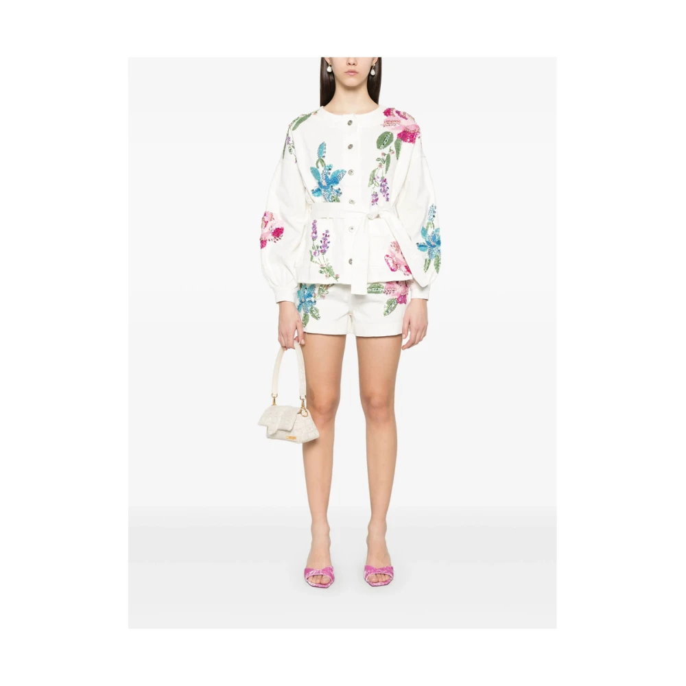 Patbo Witte Shorts met Pailletten White Dames