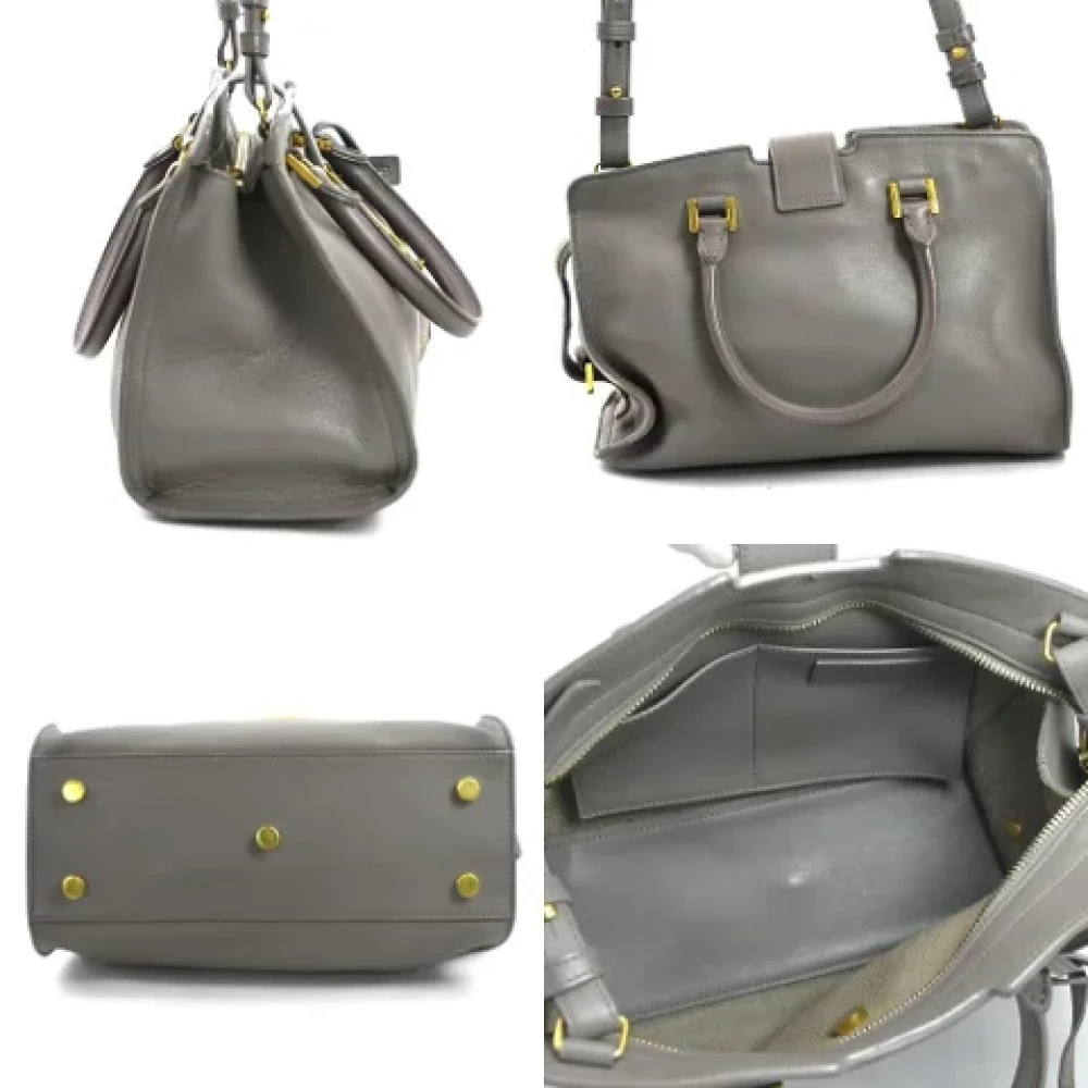Saint Laurent Vintage Pre-owned Leather handbags Gray Dames