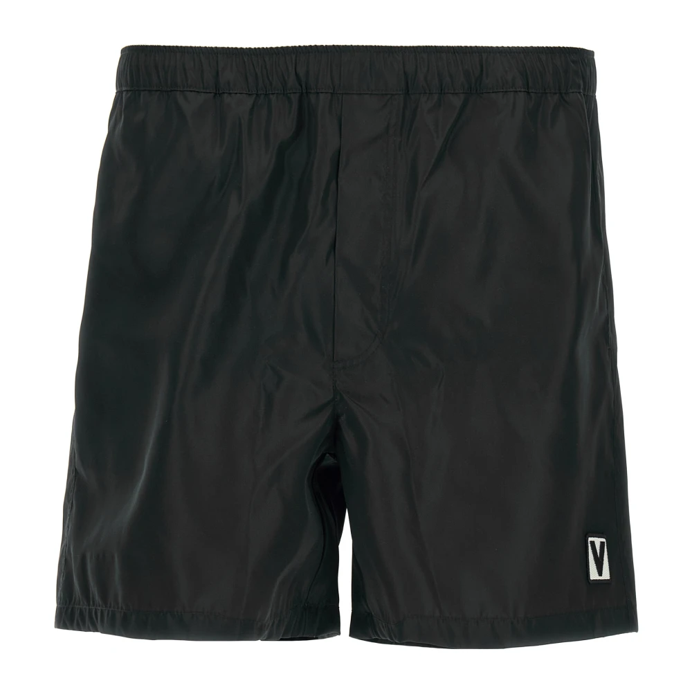Valentino Garavani Men's Black Nylon Swimsuit With Chez Valentino Patch - Beachwear - Xl - Swimwear