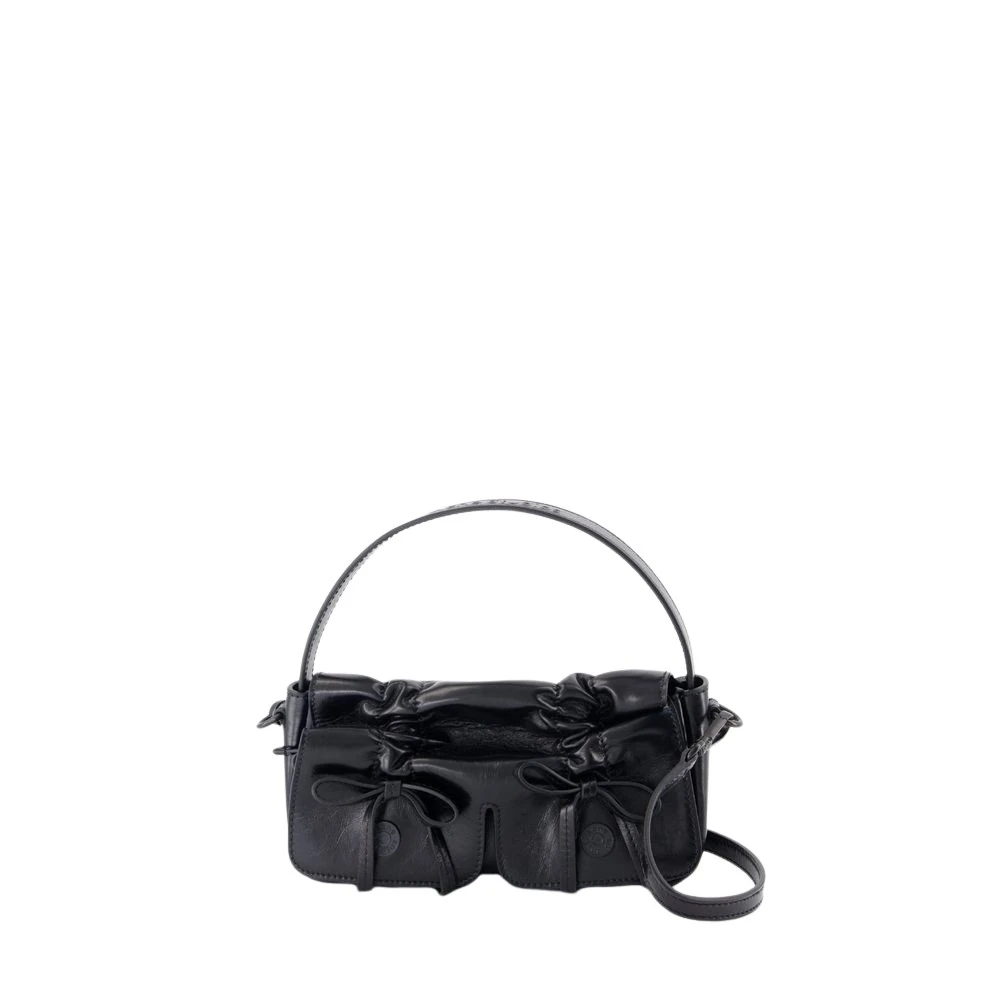 Acne Studios Zwarte leren crossbodytas met meerdere vakken Black Dames
