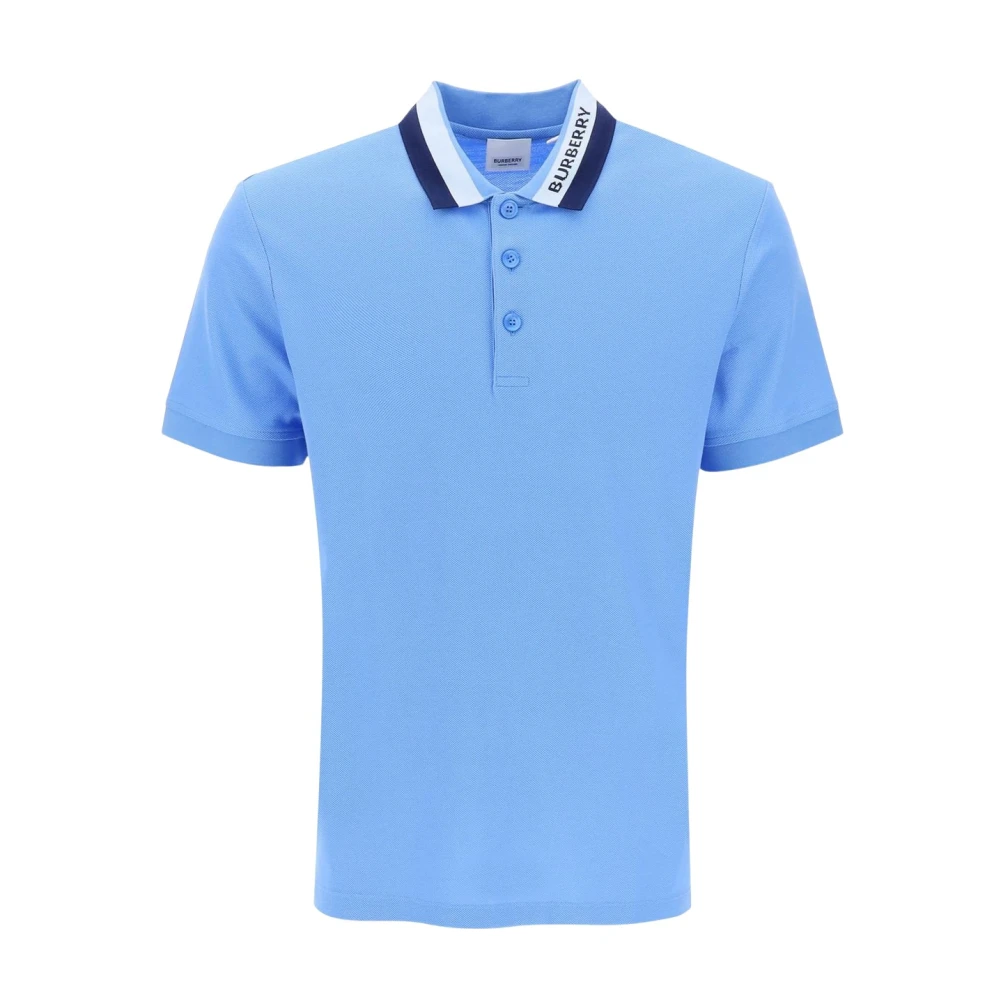 Burberry Polo Shirts Blue Heren