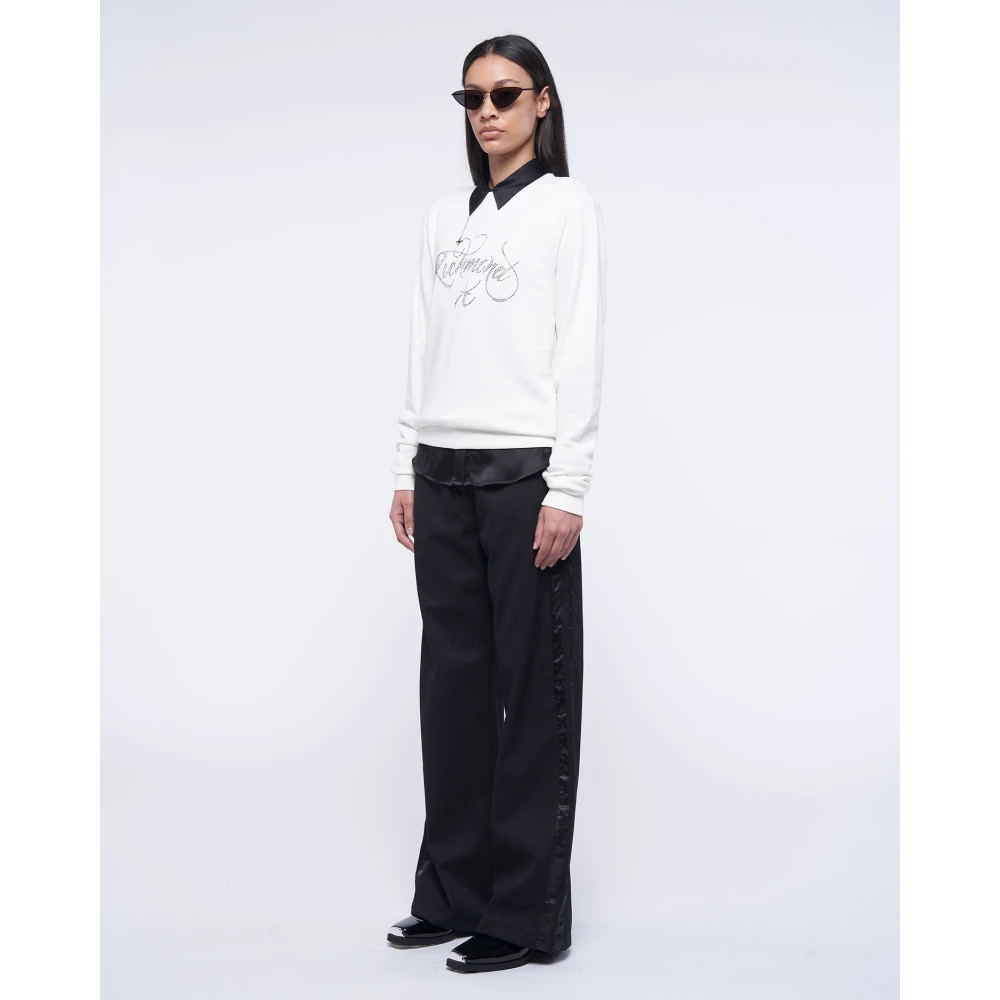 John Richmond Paillet Logo Ronde Hals Sweater White Dames