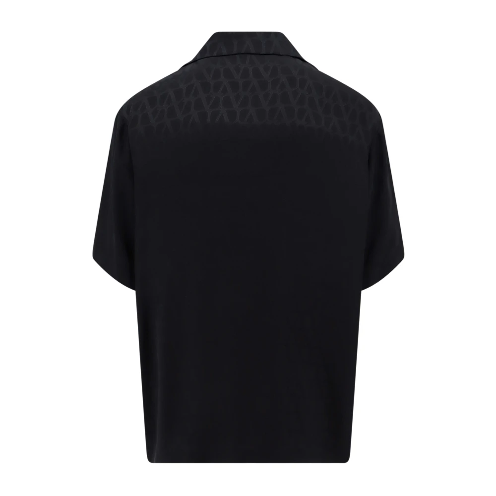 Valentino Zijden Toile Iconographe Overhemd Black Heren