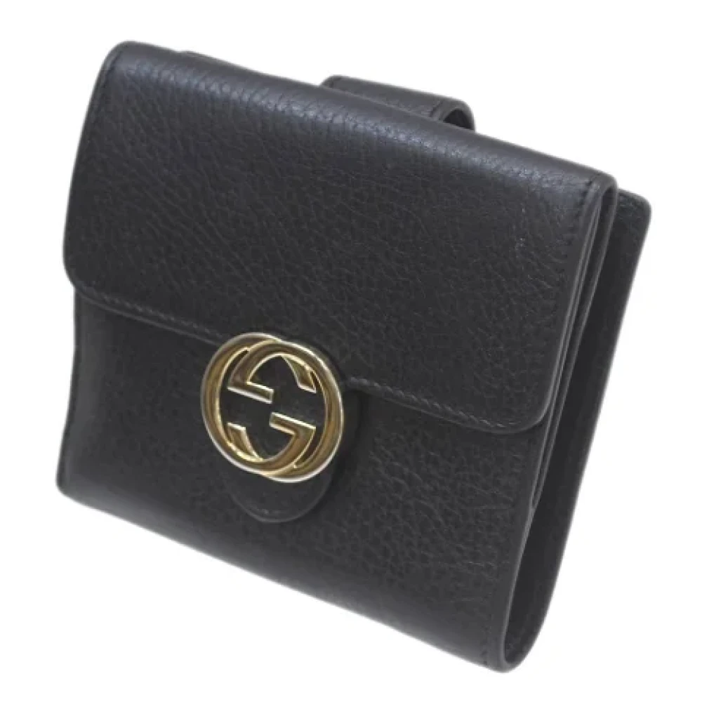 Gucci Vintage Pre-owned Leather wallets Black Dames