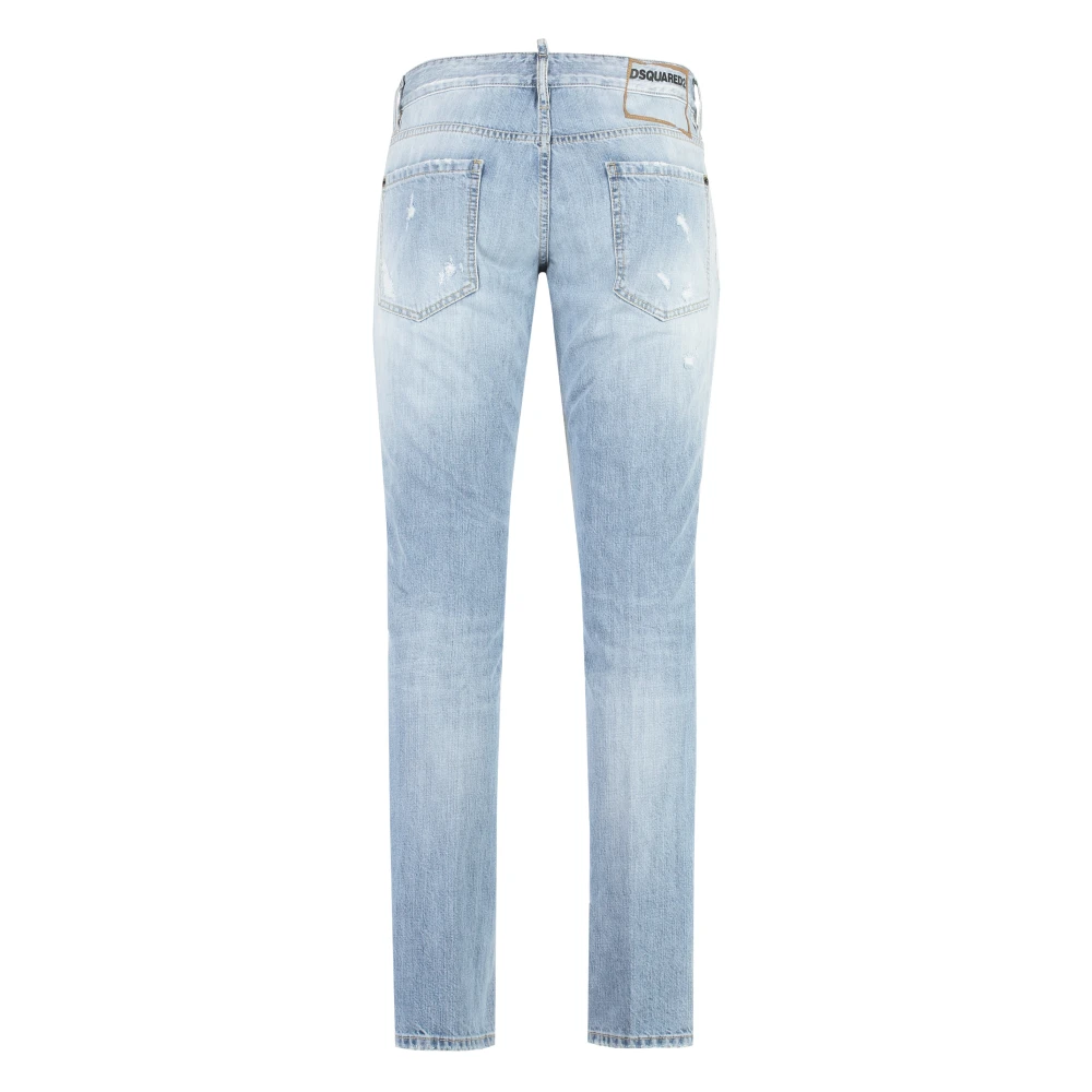 Dsquared2 Gedistresseerde katoenen jeans met aangepaste klinknagels Blue Heren