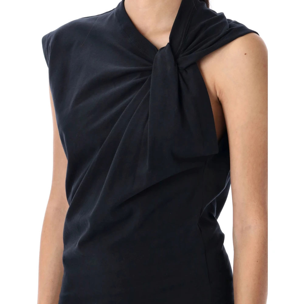 Isabel Marant Étoile Zwarte Mini Jurk met Gedraaide Halslijn Black Dames