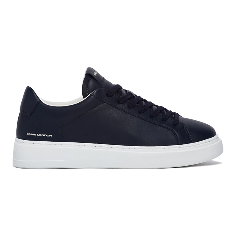 Crime London Leren Sneaker met Witte Details Heren Schoenen Blauw