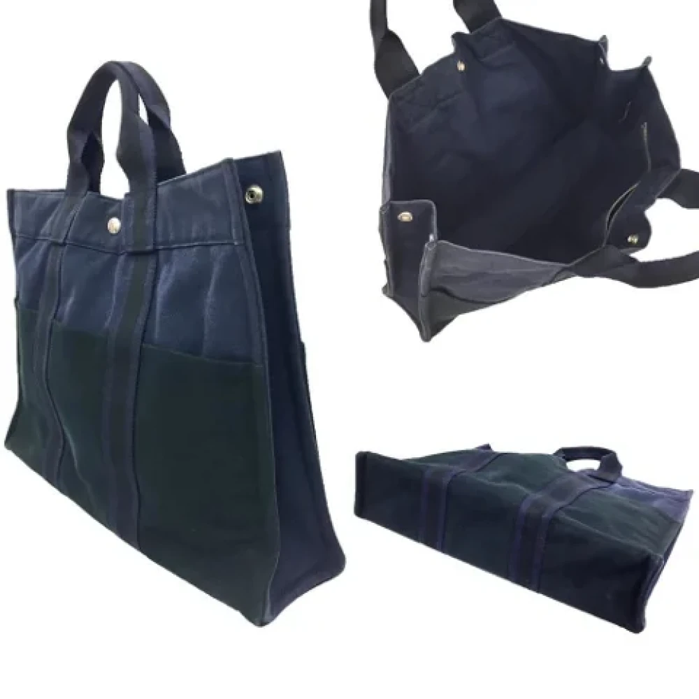 Hermès Vintage Pre-owned Canvas hermes-bags Blue Dames