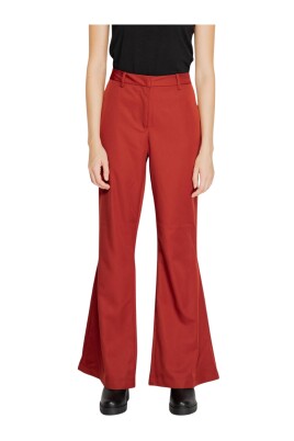 red-flare-pants-plain-pattern-zip