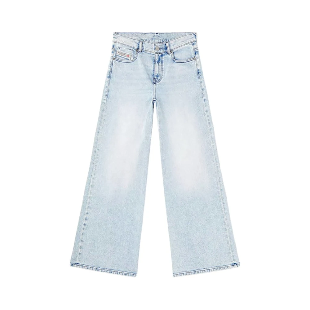 Diesel Kvinno Blå Jeans Dam, W29, Denim, 5 Pockets Wide Jeans