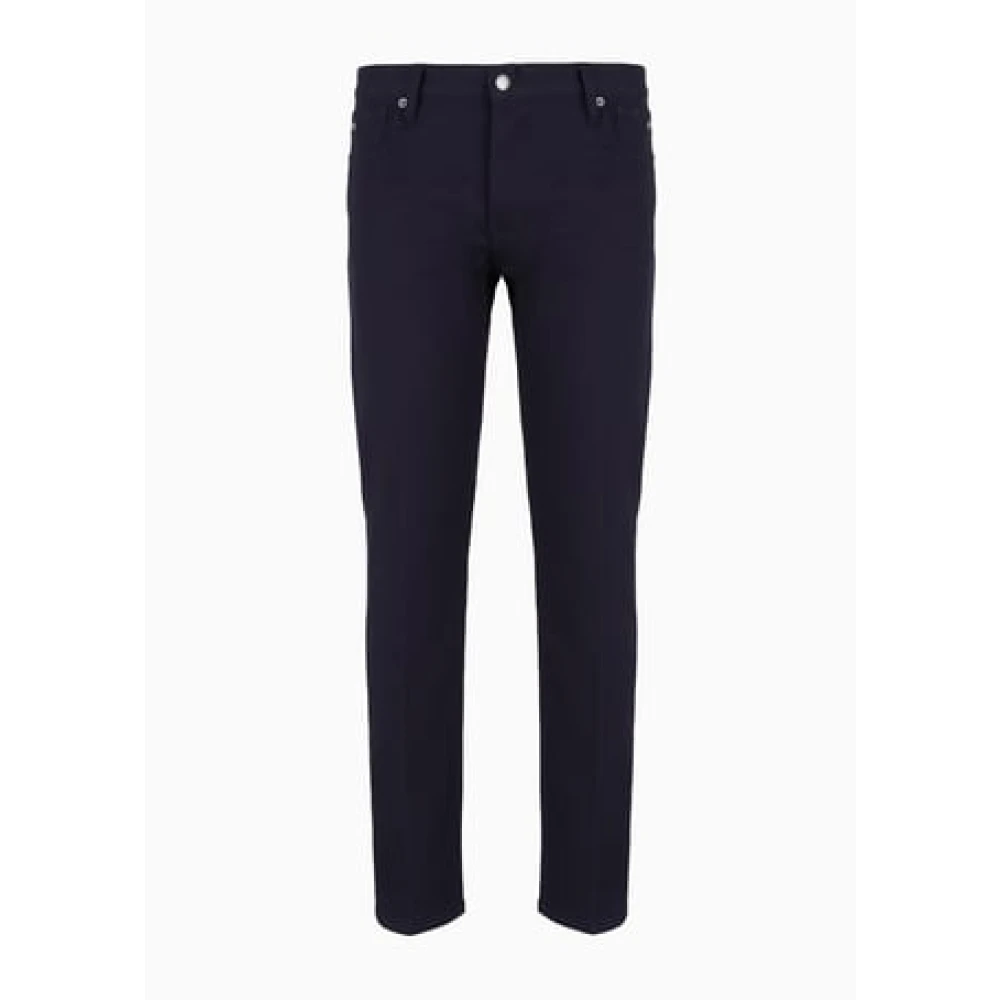 Emporio Armani Stretch katoen 5-pocket broek Blue Heren