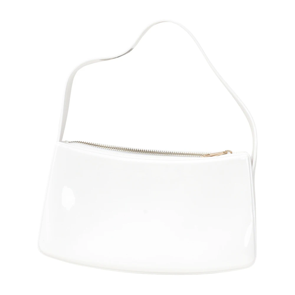 Marc Ellis Witte Glanzende Schoudertas Flat Timeless White Dames