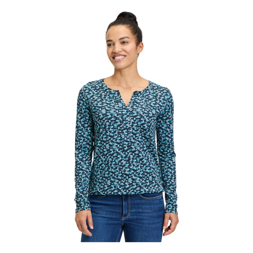 Betty & Co Blouse shirt met elastische taille Blue Dames