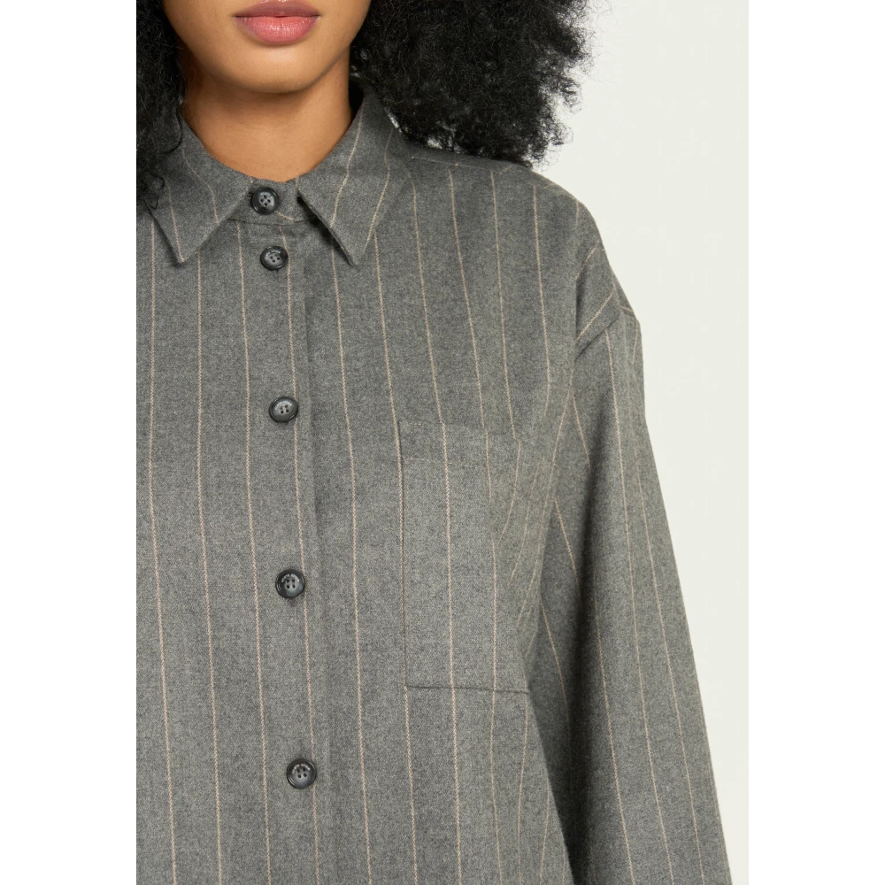 Vicario Cinque Geruite Flanellen Shirt Susanna Stijl Gray Dames