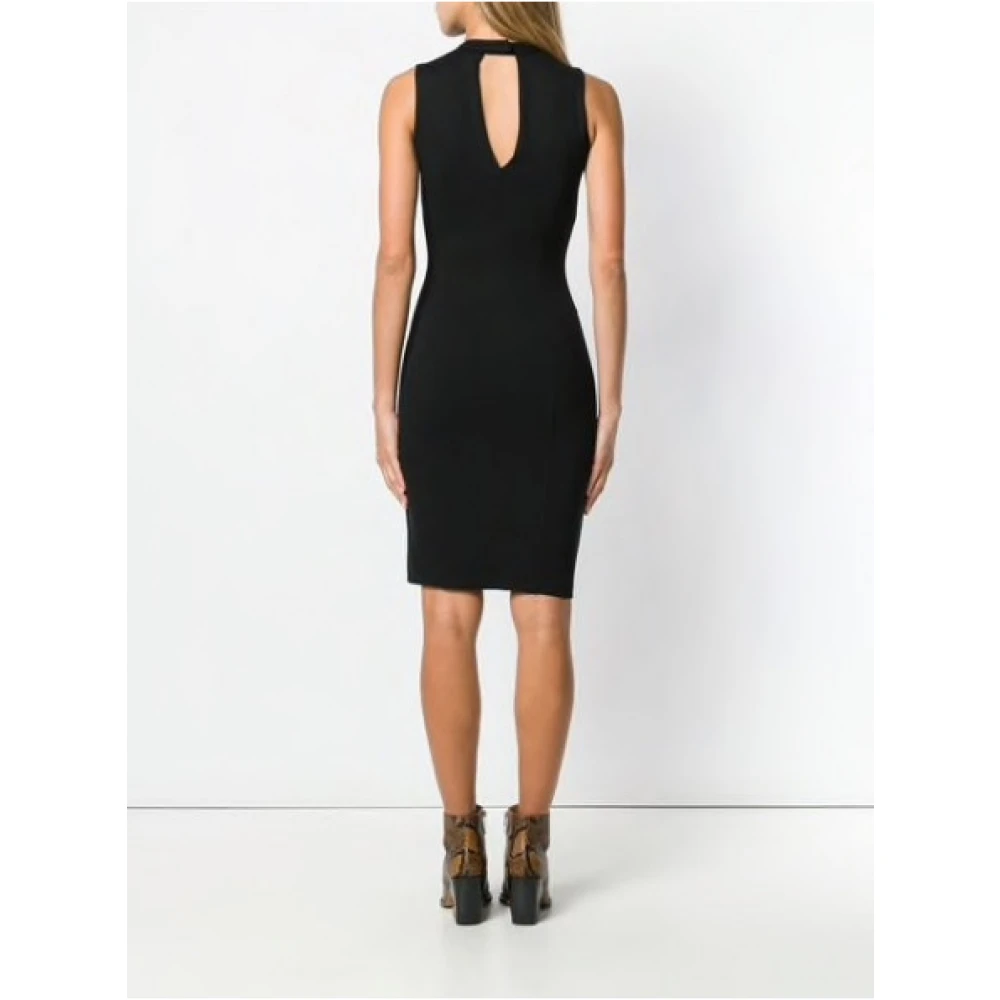 Twinset Elegante Zwarte Mouwloze Jurk Black Dames