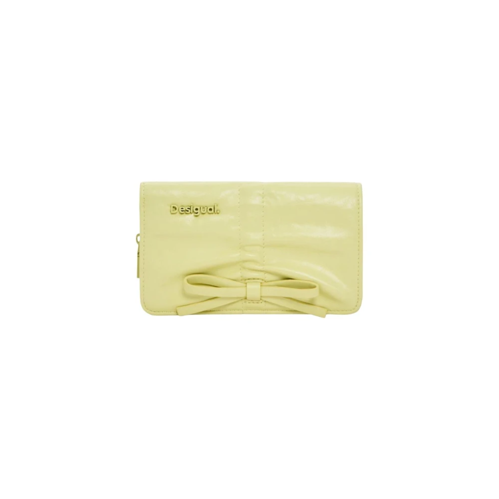 Desigual Women's Yellow Wallets & Cardholders, One Size, Zip And Button Wallet