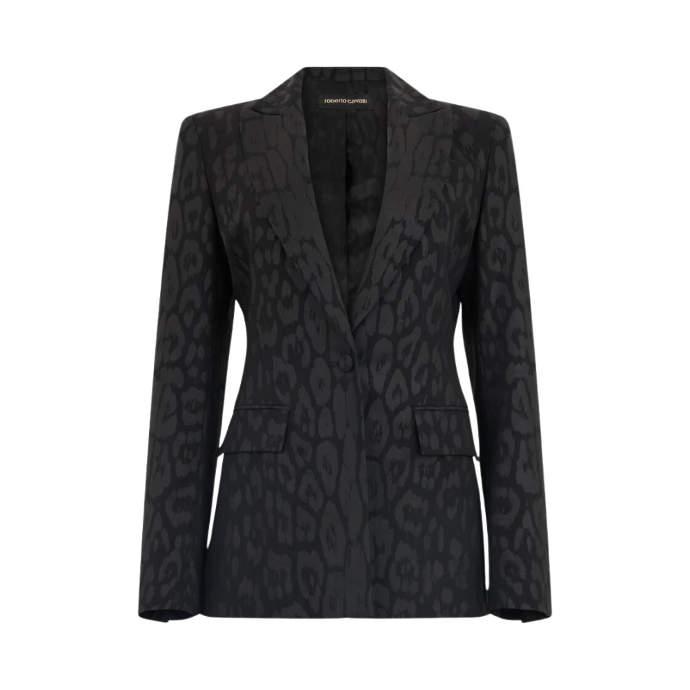 Roberto Cavalli Vrouw Zwart Jassen Dames, 2XL, Wol, Effen Jasje