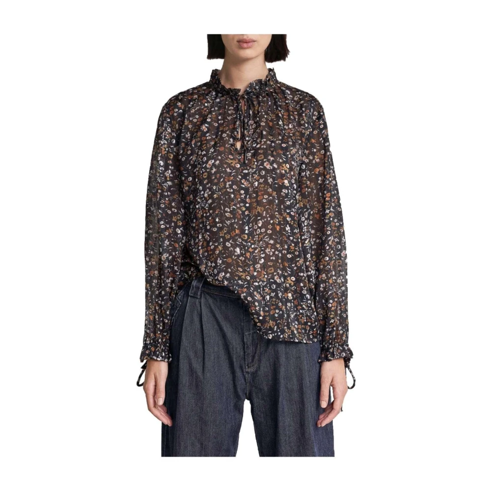 Salsa Bloemenprint blouse met trekkoord Multicolor Dames