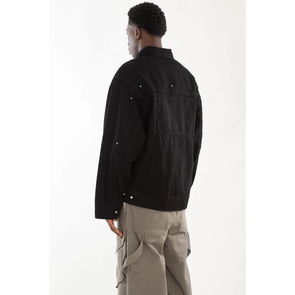 Heliot Emil Denim Hooded Jacket in Blk01 Black Heren