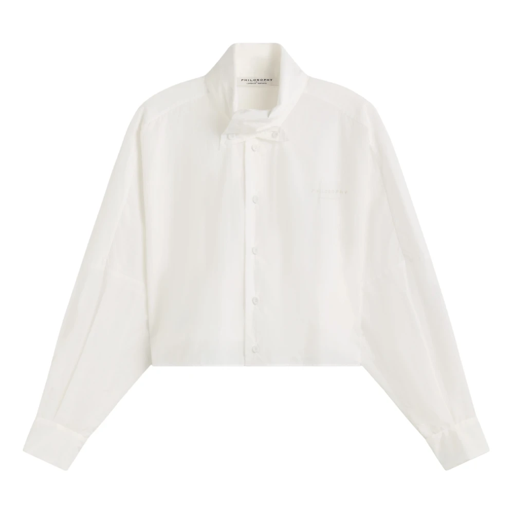 Philosophy di Lorenzo Serafini Korte knoopsluiting overhemd in wit White Dames