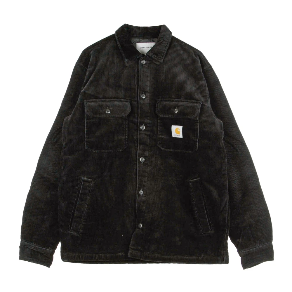 Carhartt WIP Fluwelen Gewatteerd Overhemd Jas Black Heren