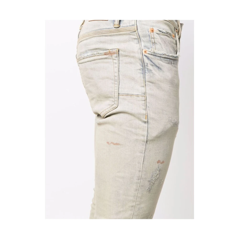 Purple Brand Ash Blue Skinny Cut Distressed Denim Blue Heren